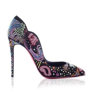 Christian Louboutin Hot Chick 100mm Crystal-Embellished Leather Pumps